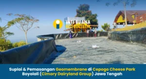 Suplai dan Pemasangan Geomembrane HDPE untuk Waterproofing Kolam Bumper Boat Cepogo Cheese Park Boyolali
