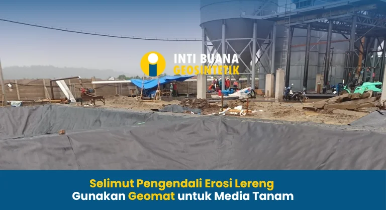 Pemasangan Geomembrane HDPE Pada Kolam Air di Pabrik Bata Ringan
